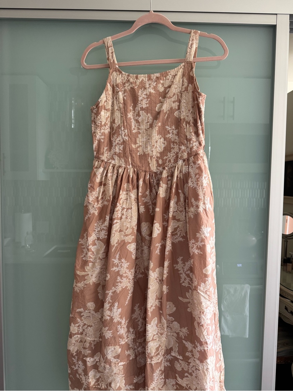 Loveshackfancy Floral Beige Summer Midi Dress - Picture 3 of 4